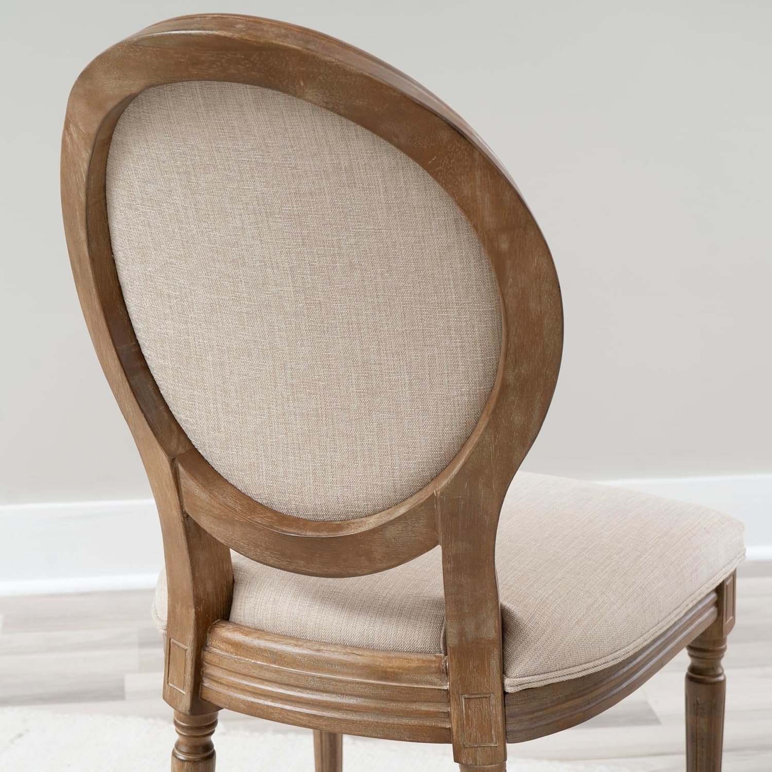 Linon AMZN0345 Avalon Linen Oval Back (Set of 2) 2 Pack Chairs, Natural