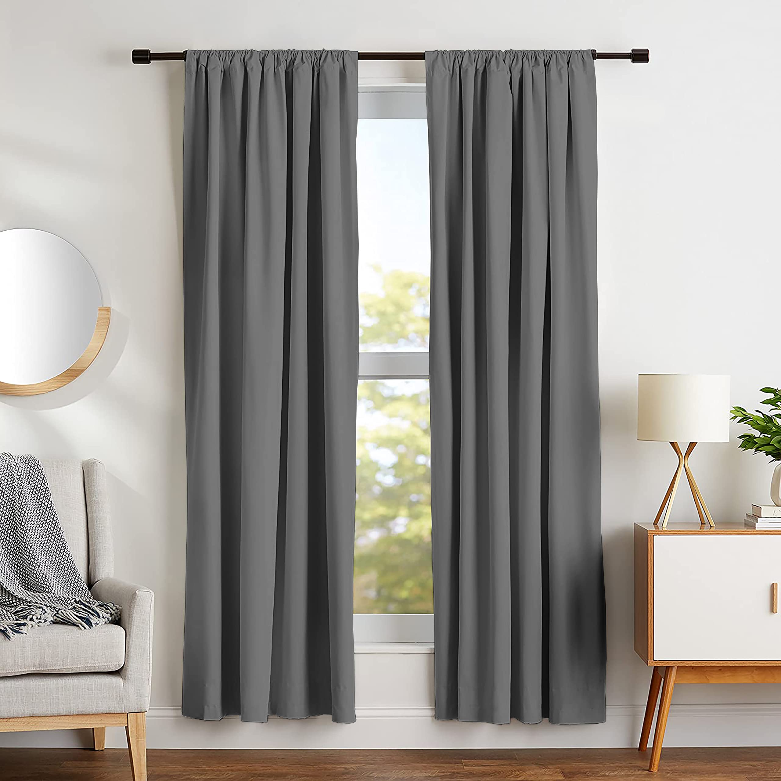 YRM Beddings Premium Microfiber Rod Pocket Long Door Curtains 9 Feet (45x108 inch or 114x274 cm) 2-Piece | Luxurious Curtains for Bedroom or Living Room | Dark Grey (B09YHJW3F2) Amazon Price History, Amazon Price Tracker