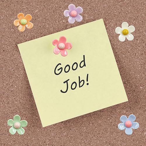 Miniatura 4 de Alfileres de empuje de flores, alfileres para tablero de corcho, 30 tachuelas decorativas de flores para el pulgar, chinchetas para tablón de