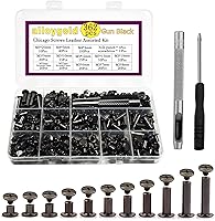 Vista 27 de 90 Juego de Tornillos de Cobre Chicago para Cuero, Juego Variado, 6 Tamaños de Remaches de Tornillo para Cuero para Artesanía de Cuero DIY