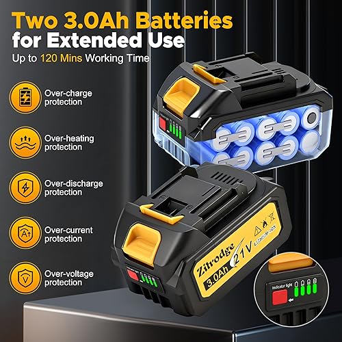 Miniatura 4 de Mini motosierra inalámbrica de 8 y 10 pulgadas, funciona con pilas, motosierra eléctrica 2 en 1, motosierras de batería sin escobillas de mano para