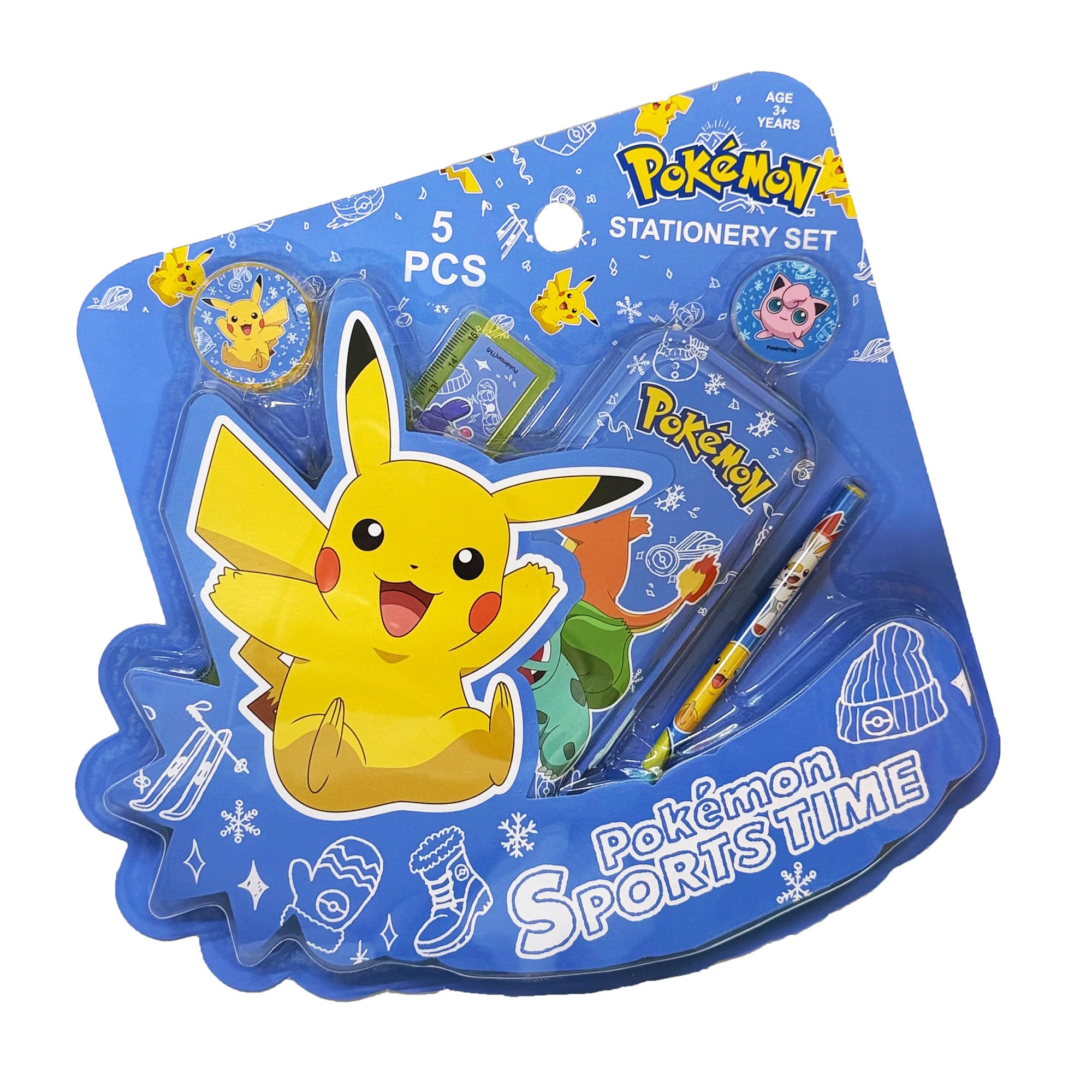 Pokemon Cartoon 5 pcs Stationery Set – Pen, Ruler, Rubber, Pencil Box, Sharpener for Boys & Girls-image-42