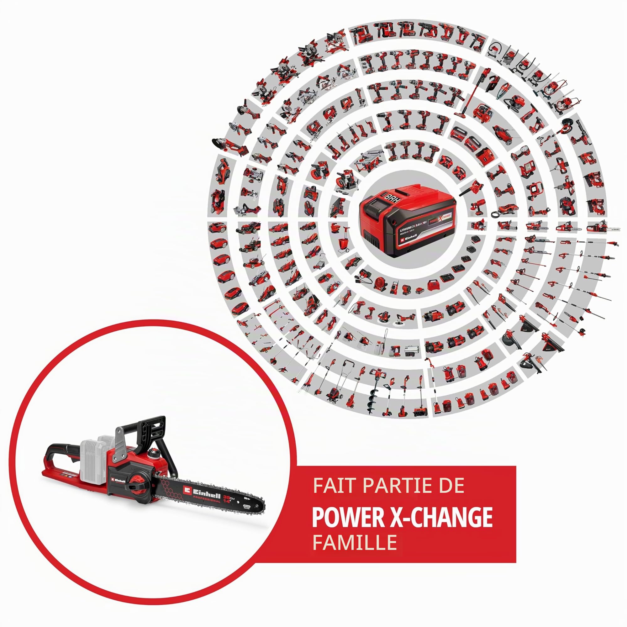 Einhell Professional Tronçonneuse sans fil GP-LC 36/35 Li- Solo Power X-Change (36V, Longueur de coupe 33cm, Vitesse de chaine 15m/s, moteur sans charbon) Livré sans Batterie ni Chargeur