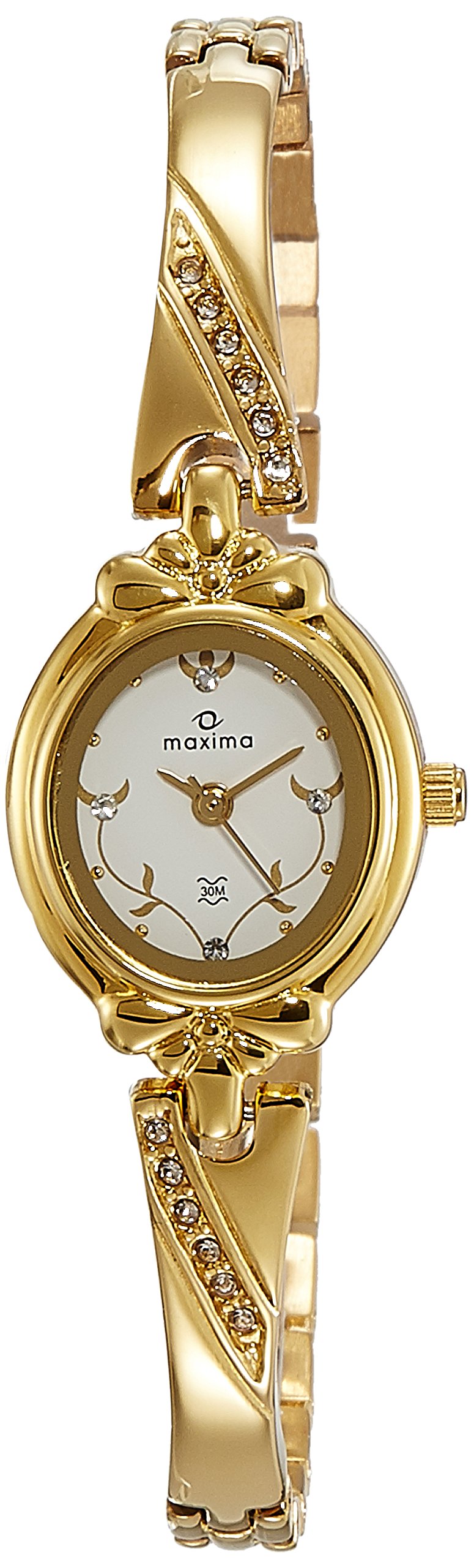 Maxima Brass Analog White Dial Women Watch - 40867Bmly, Gold Band (B06XS1MC3Z) Amazon Price History, Amazon Price Tracker