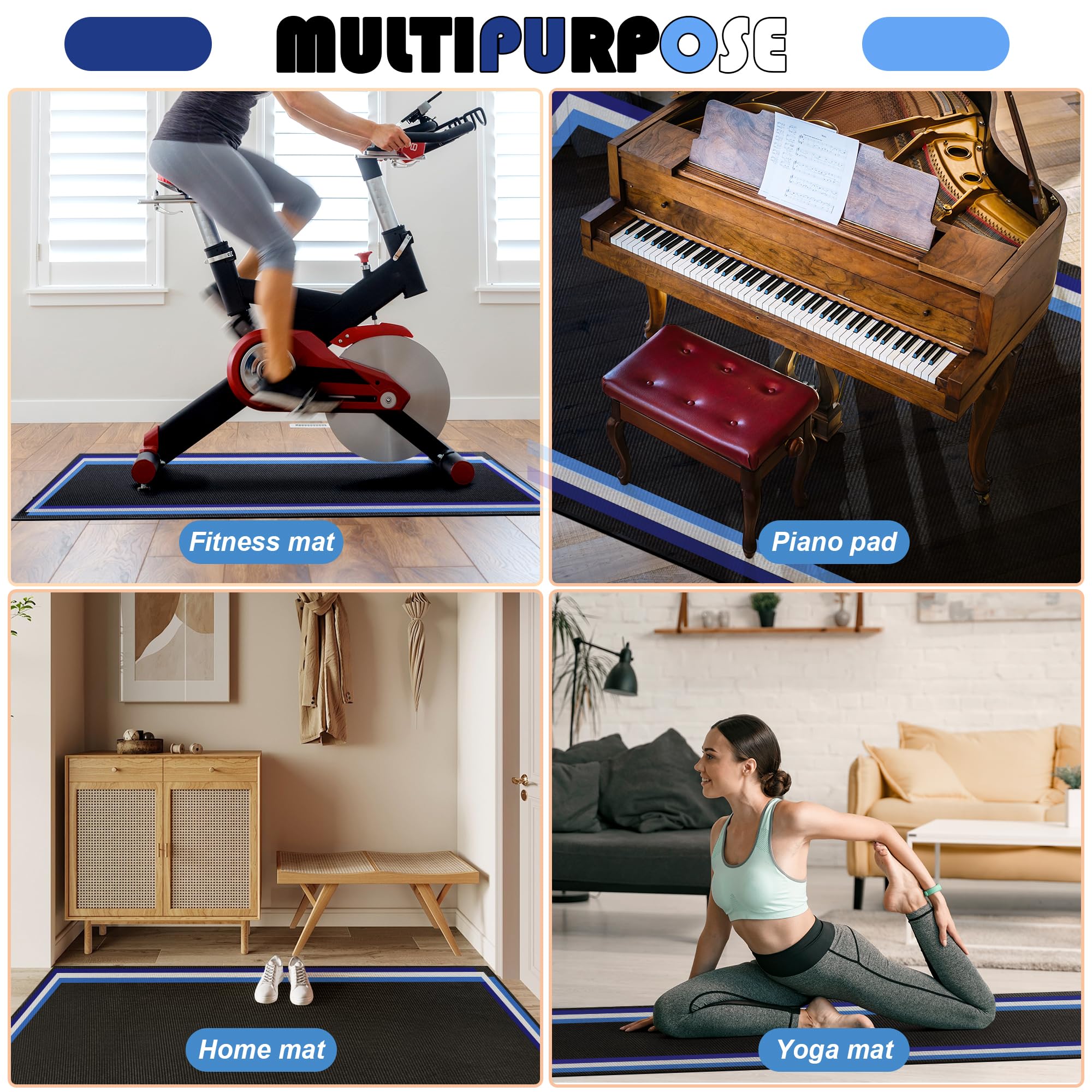 Alyoen Tappeto per percussioni, 120 x 180 cm, con fondo antiscivolo e fonoassorbente, per tamburi elettrici, accessorio regalo per batteristi