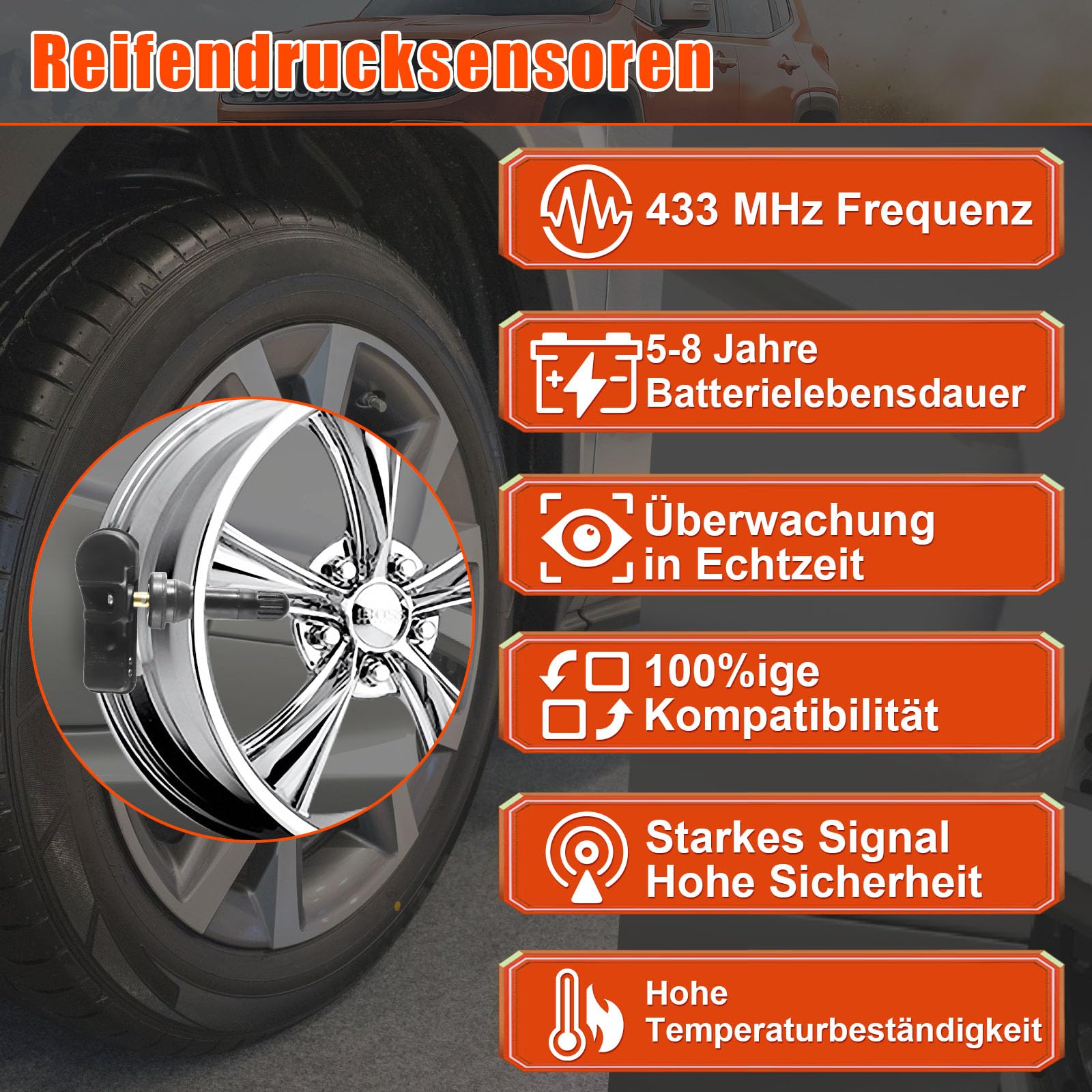 4 Reifendrucksensoren RDKS Sensoren für Mercedes Polo W477 Vario V-Klasse | TPMS Sensoren für Mercedes Marco Vito W640 V-Klasse W447,für Mercedes Viano W447,OE A4479050500 A4479051704