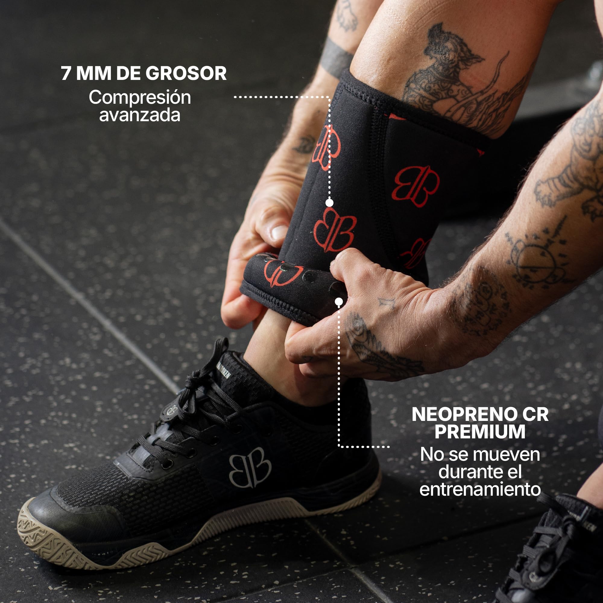 BANBROKEN Ginocchiere 7 mm PRO LIFTER (2 unità) 7 mm Knee Sleeves - Weightlifting, Strongman, sollevamento pesi, compressione Squats e altri sport. uomo, donna, 1 paio, nero (WL PRO, M)