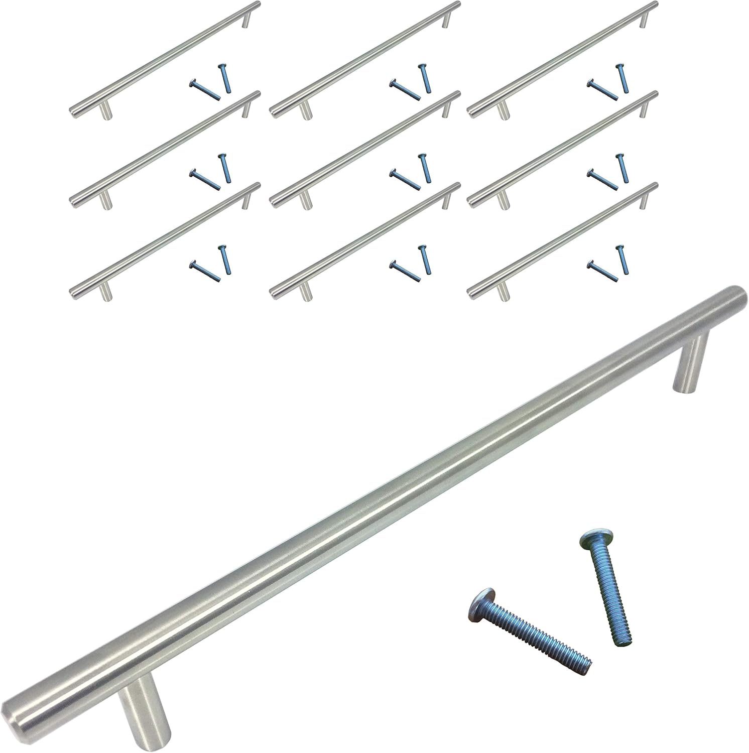 (10 Pack, L: 11 Inch CC: 9 Inch) Swiss Kelly Hardware Stainless Steel Kitchen Cabinet Handles Drawer Pulls