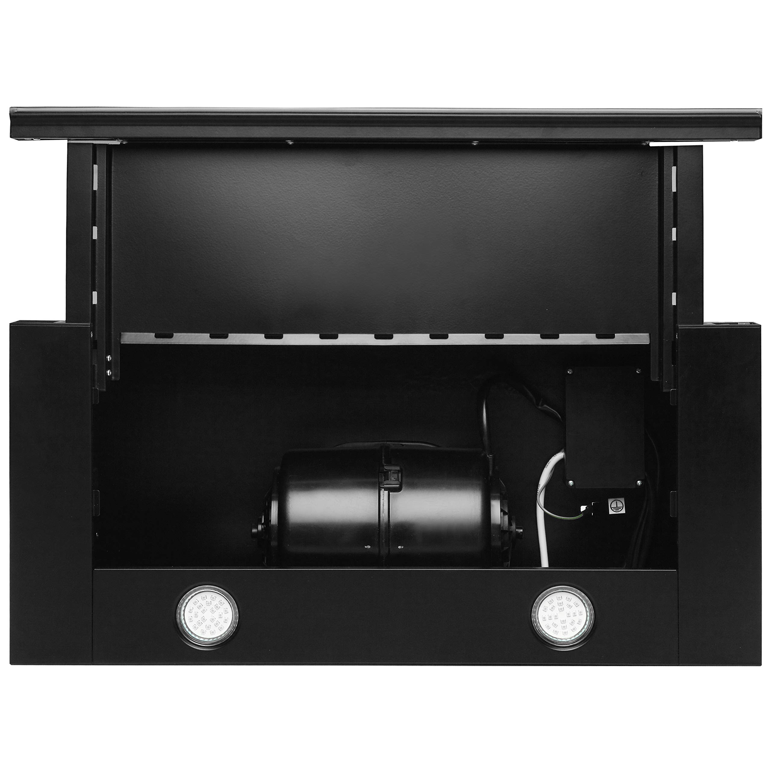 Gurari Einbau Dunstabzugshaube 60cm,Flachschirmhaube,1000m³/h Motor,Touch Control,Schwarz Glas,Einbauhaube,Einbauhaube,Ablufthaube,Umlufthaube,Abzugshaube,inkl. 1 Pack.Umluft BITTE MAßANGABEN BEACHTEN