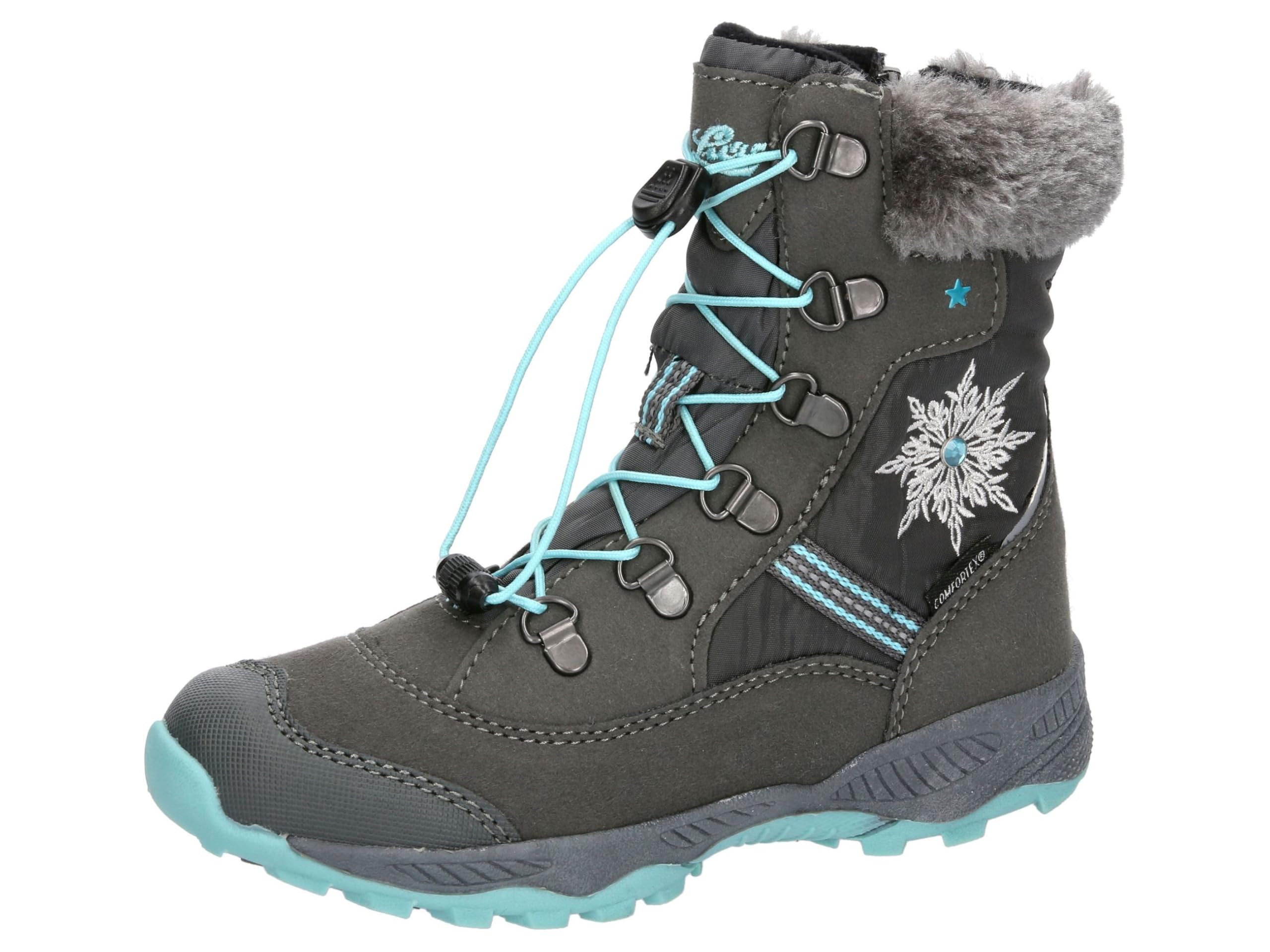 Lico Girls' Marie Snow Boots, Grey turquoise, 8.5 UK