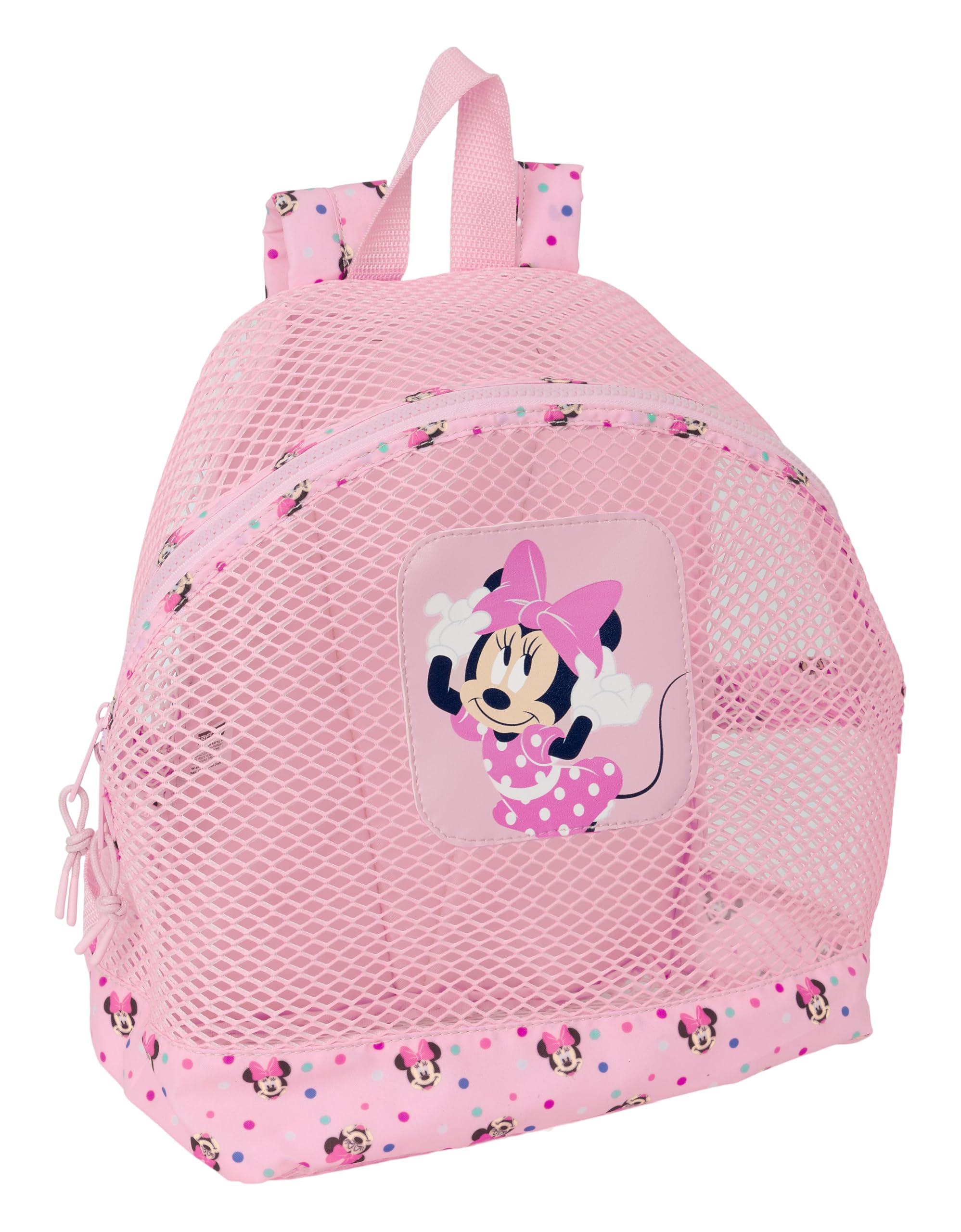 Safta MINNIE - Mochila Infantil de Playa, Anti Arena, con Asas, Fácil Limpieza, Ideal para Niños de Diferentes Edades, Cómoda y Versátil, 30,5x18x24 cm, Color Rosa
