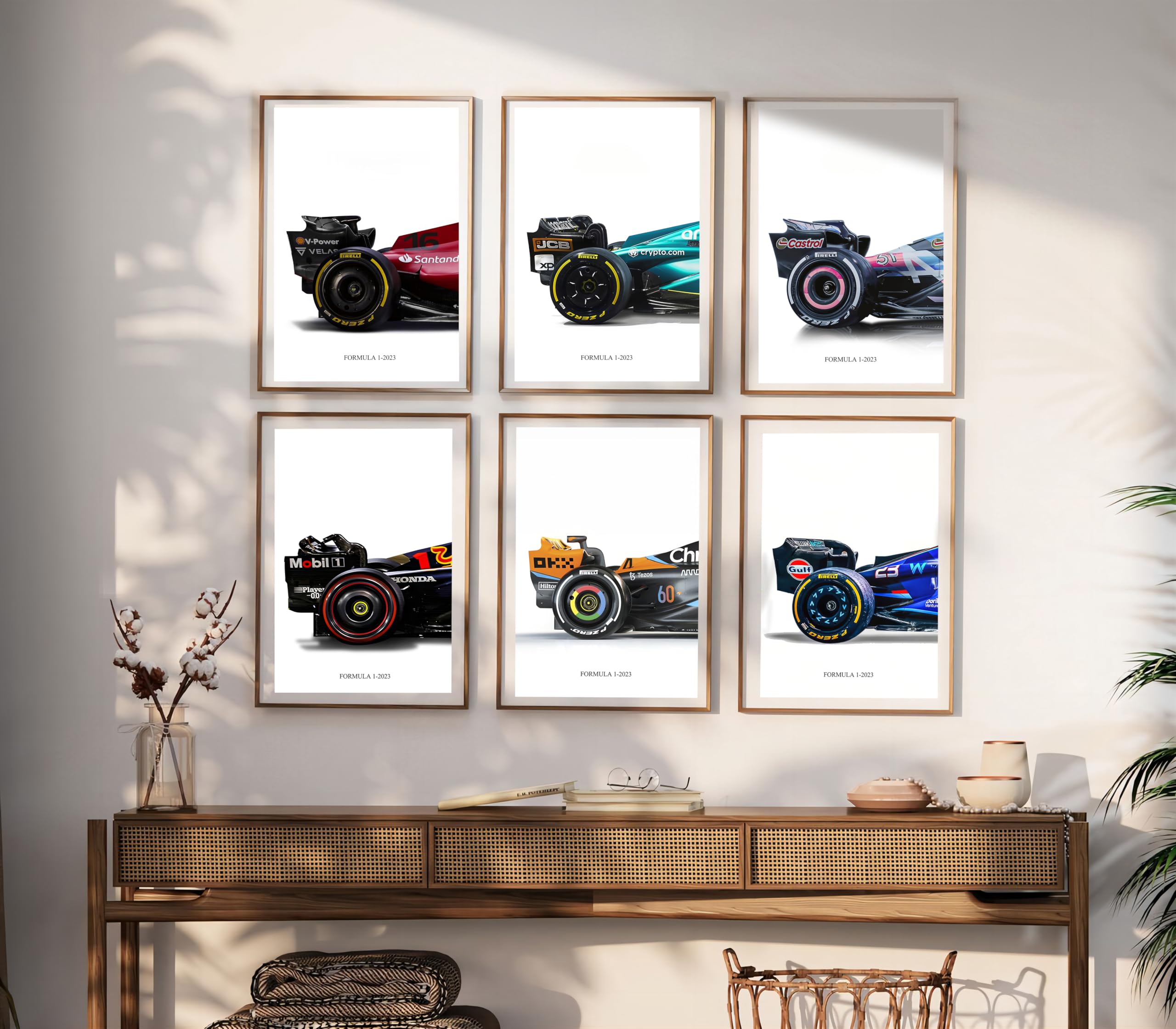 Vintage Car Poster Ferraris Classic Racing F1 Race Car Artwork Wall Art Foto Print Schilderen van het Canvas for Home Living Room Decor (Color : 4, Size (Inch) : 30x60cm