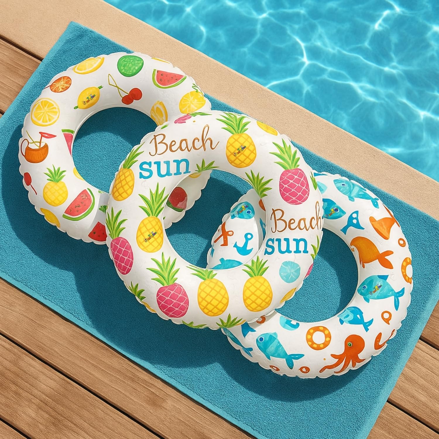 - Toy Imagine 24" Lively Print Swim Rings for Kids 6+ Years – Swimming Tube for Kids, Inflatable Pool Float Ring for Water Play, Beach Fun & Summer Outdoor Activities