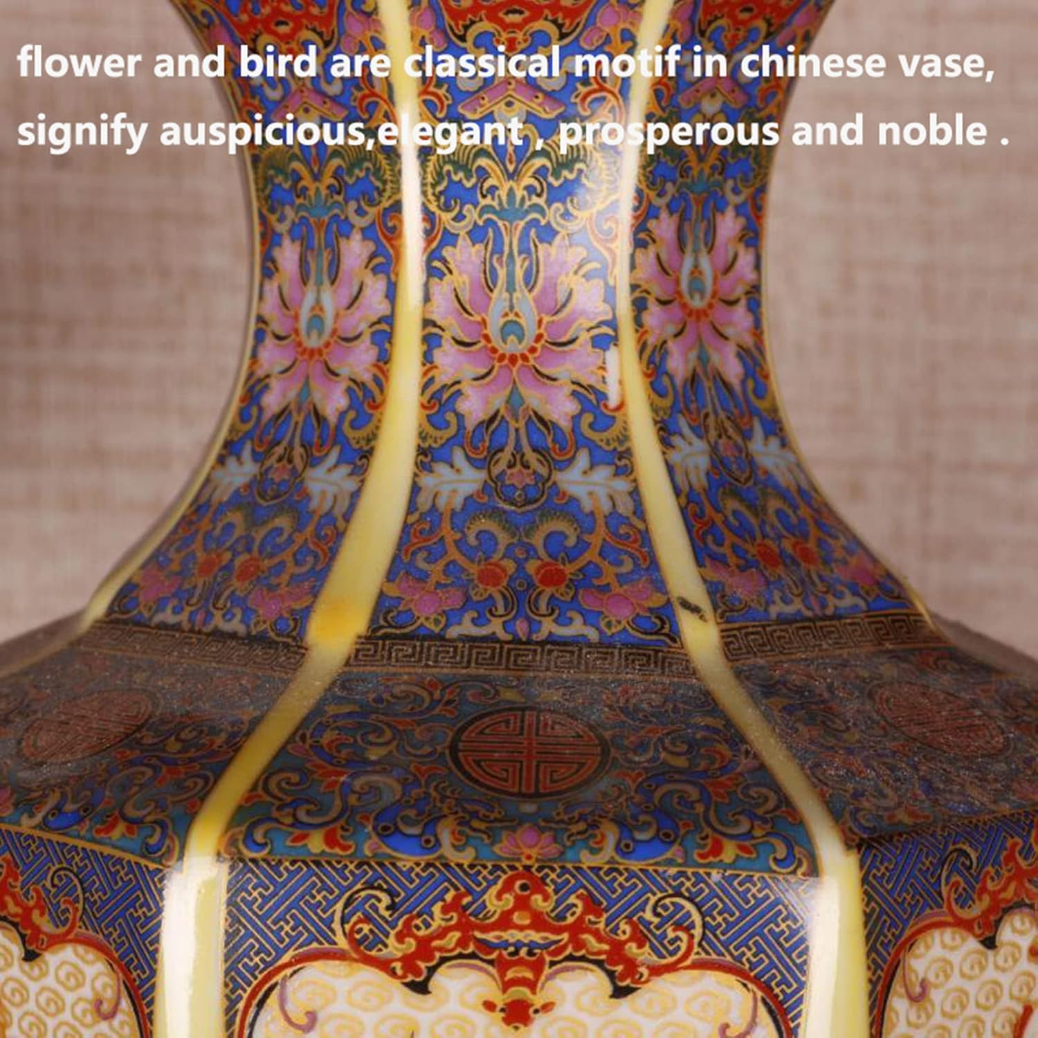 Vase Chinese Ceramic Porcelain Handmade Jingdezhen 10'' China Style Decorative Vase Collection Art Home Decoration for Wedding Party Christmas Birthday Day Gift,e