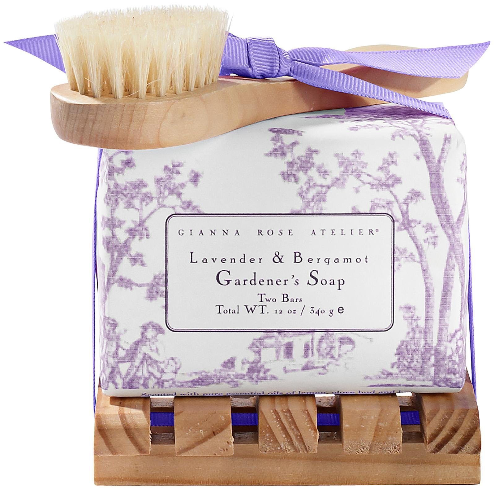 Gianna Rose Gardener's Soaps with Tray, Lavender & Bergamot, 12 oz