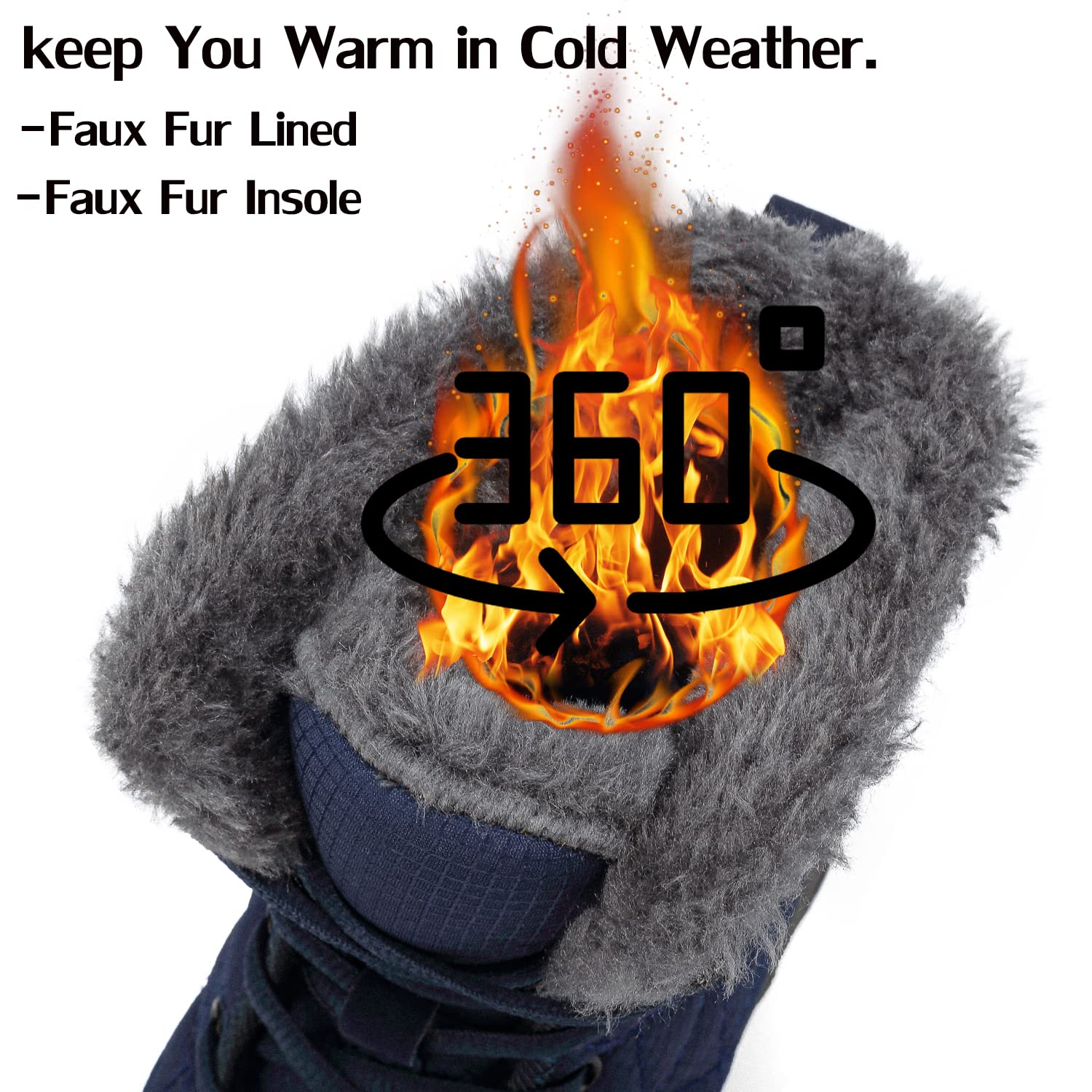 Dhinash Stivali da Neve Donna Stivaletti Uomo Stivali Invernali Impermeabile Stivali da Escursionismo Antiscivolo Caldo Pelliccia Foderati Scarpe da Neve 37-48EU