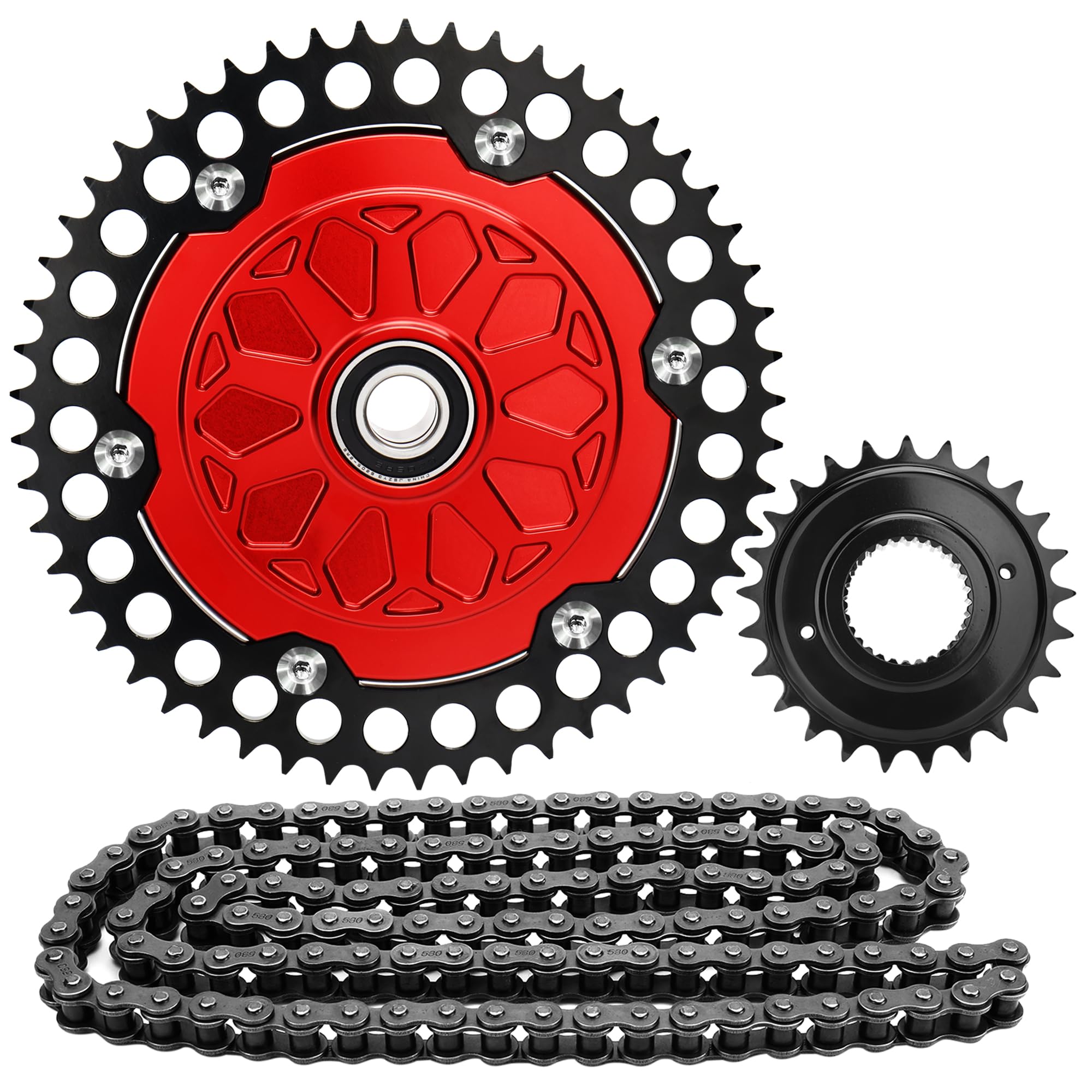 2009-up Touring Belt Drive to Chain Drive Conversion Kit for Harley, Red