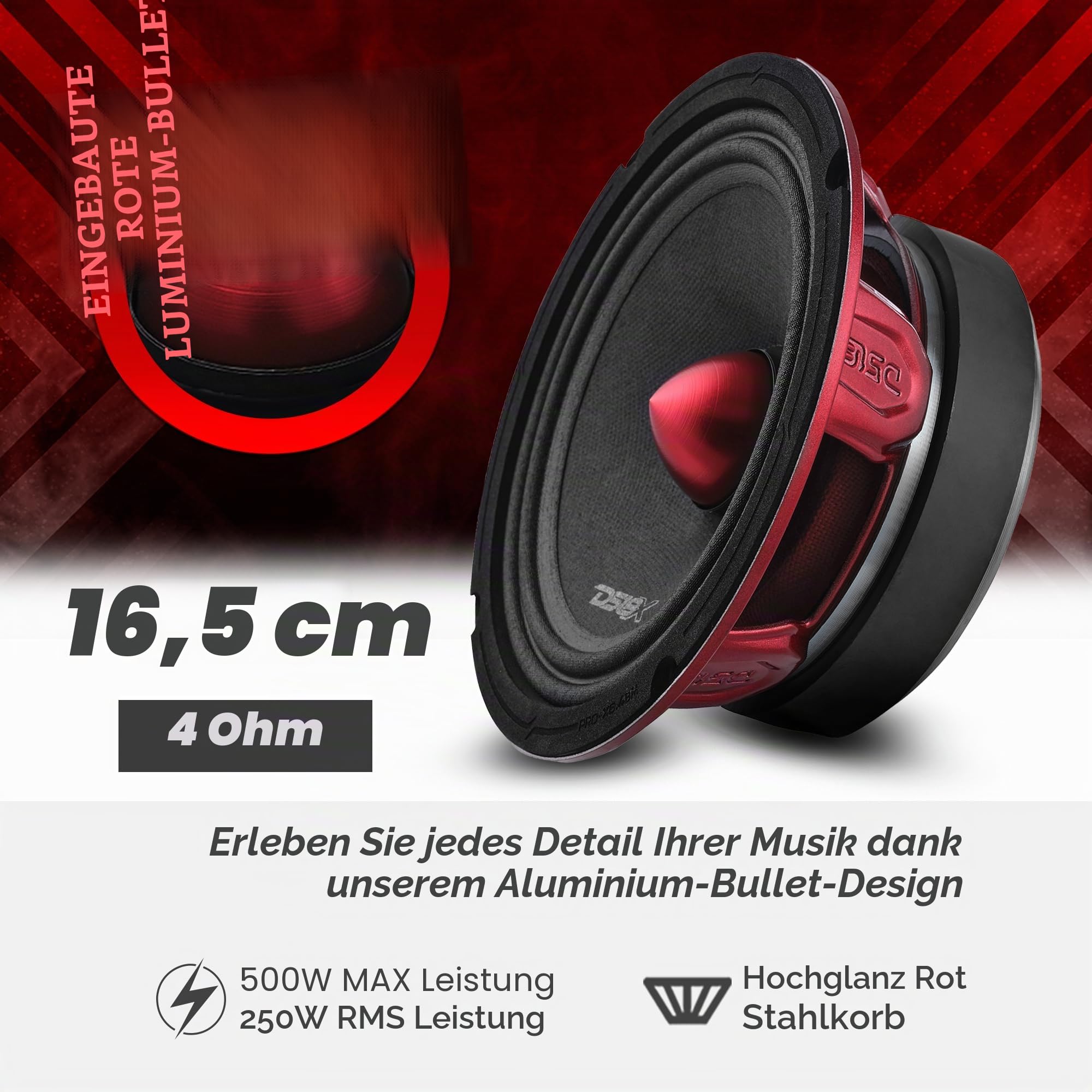 DS18 500 W 8 Ohm 6 BM Pro Audio DJ PA Home Mid Range Lautsprecher