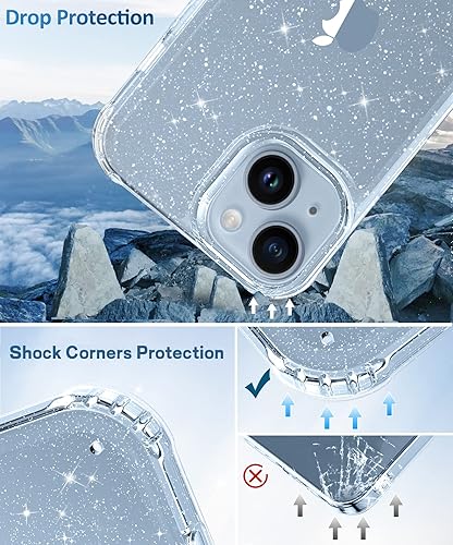 Miniatura 3 de MIODIK Funda compatible con iPhone 15 con 2 protectores de pantalla + 2 protectores de lente de cámara, no amarillenta funda transparente con