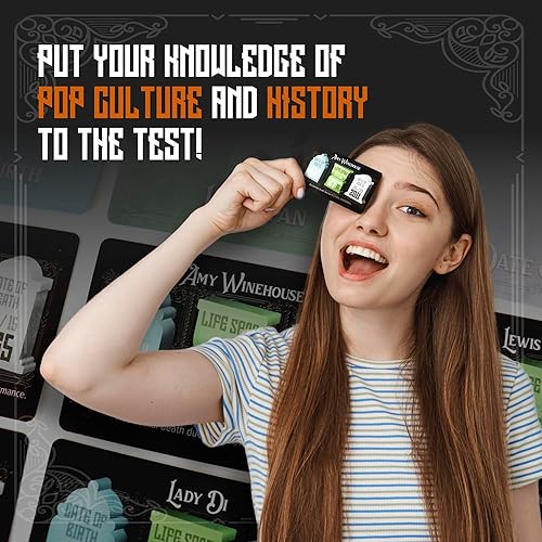 Miniatura 5 de Foxmind Juegos - Juego de cartas de trivia Deadlines, juego de cultura pop para hasta 10 jugadores, divertido juego de mesa para adultos y noche