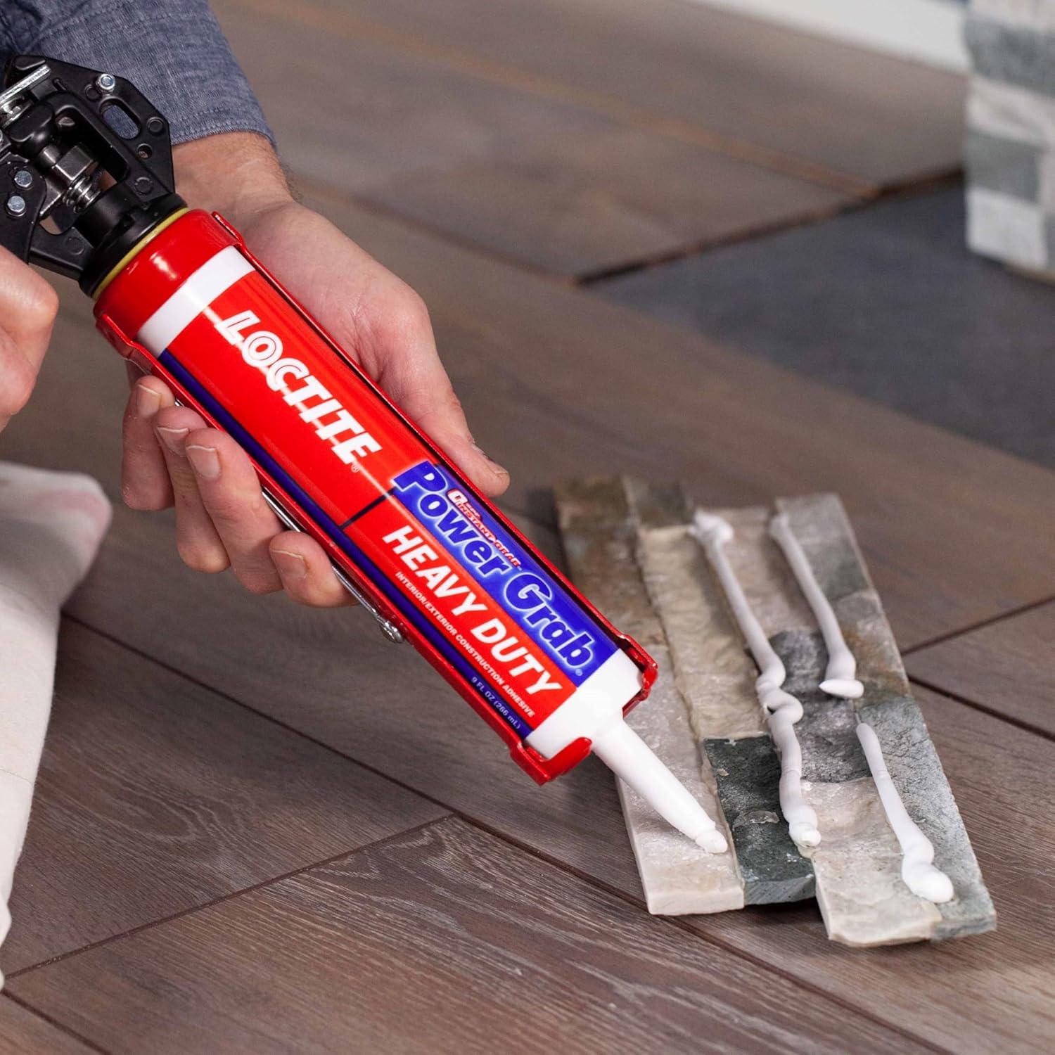 Loctite Power Grab Express Heavy Duty Construction Adhesive, 9 fl oz Cartridge, 6 Pack - Versatile Construction Glue for Wood, Wall, Tile, Foam Board & More