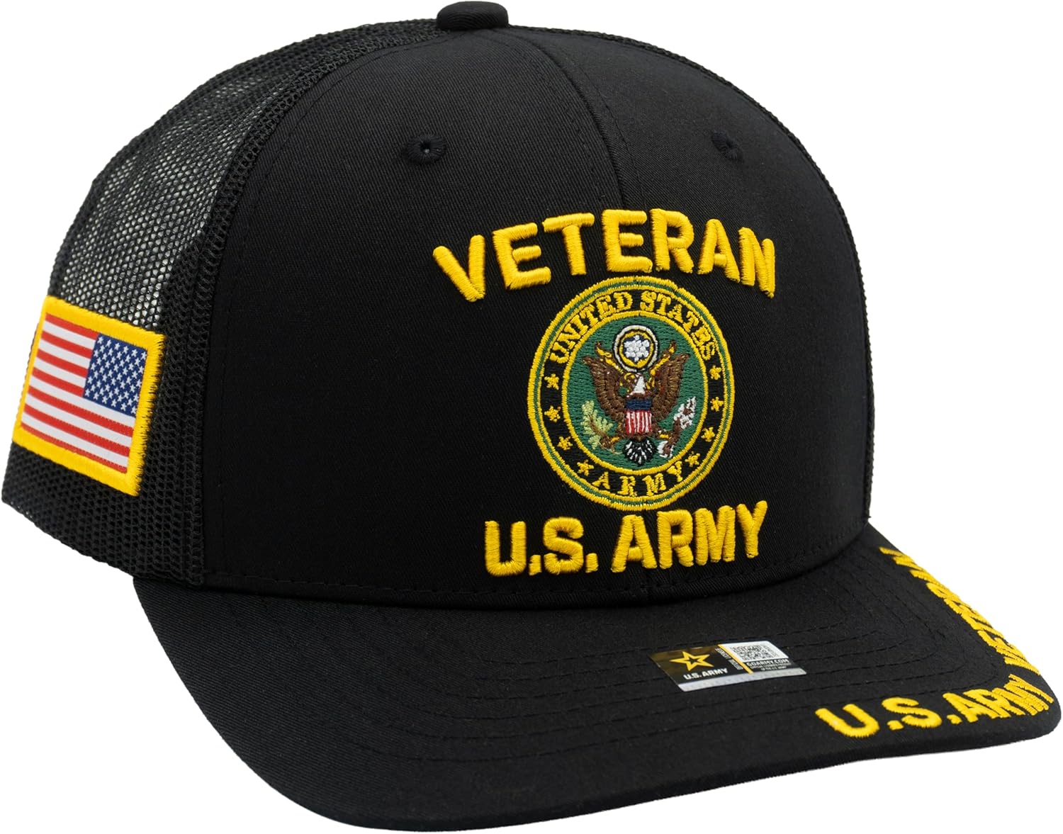 US Army Veteran Hat for Men Official Licensed Military Veterans Embroidered Patch Design Army Seal Adjustable Baseball Cap