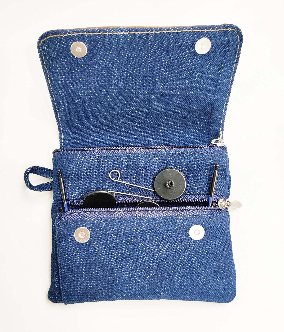 KnitPro Set austauschbare Rundstricknadeln Indigo Wood Short, 3,00 mm - 6,00 mm & KP10500 austauschbares Kabel, Holz, mehrfarbig, 20 cm (nur für kurze Nadeln)