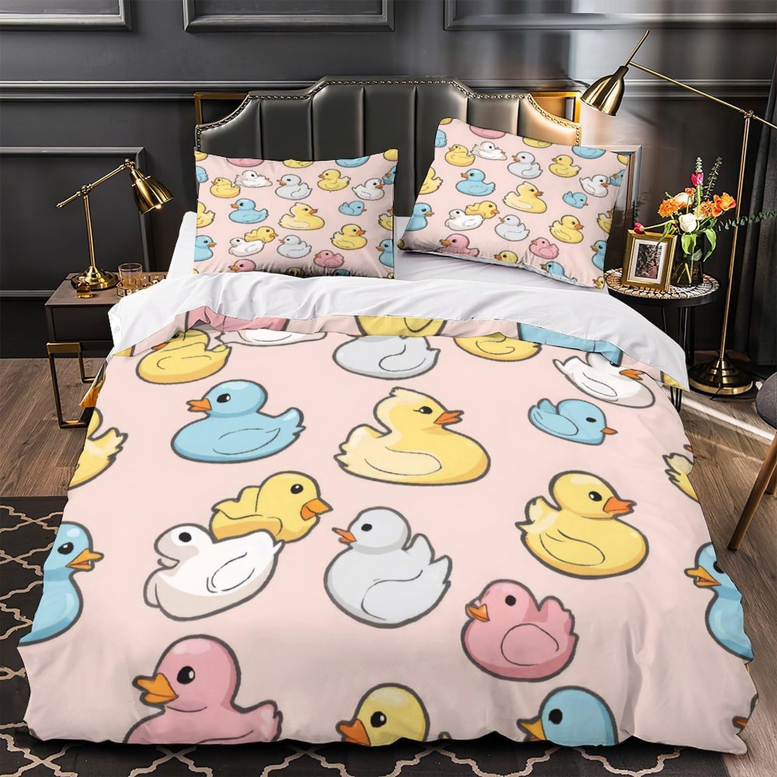 Housse de Couette Canard pour chambre d'enfant ou étudiant, parure microfibre imprimé 3D
