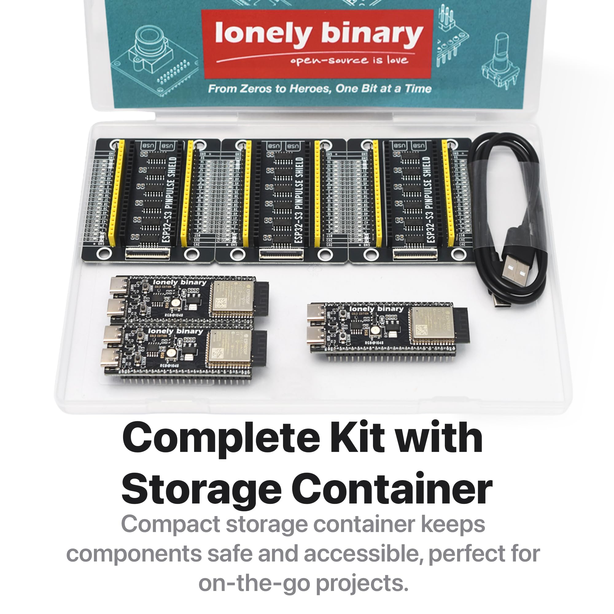 Lonely Binary 3X ESP32-S3 N16R8 Gold Edition con schermo PinPluse 16MB Flash 8MB PSRAM WiFi Bluetooth scheda di sviluppo compatibile con Arduino IDE, C ++, MicroPython