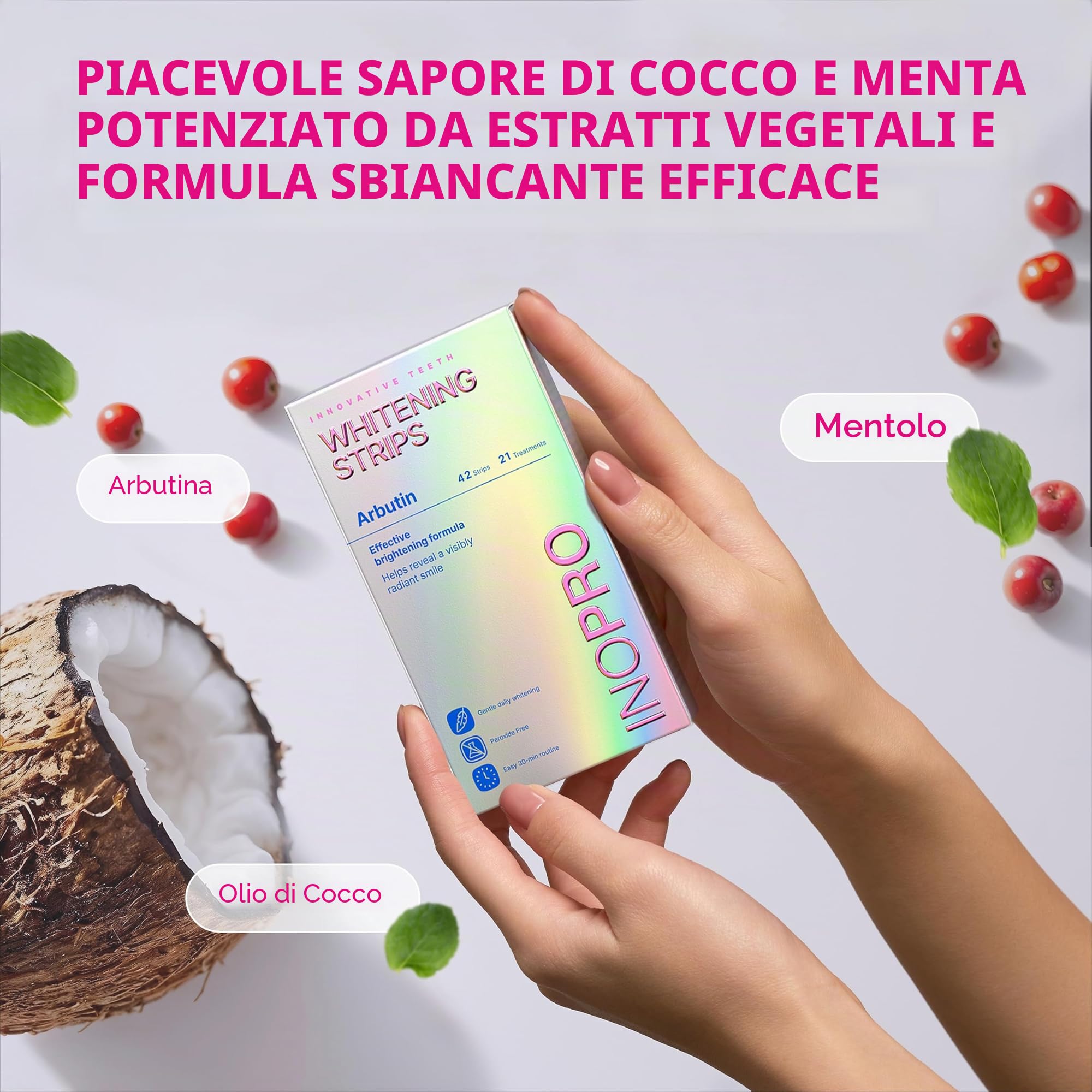 InoPro - Il verde è il nuovo bianco. Le nostre strisce sbiancanti sbiancano efficacemente i denti senza danneggiare la salute orale. Le nostre strisce sbiancanti verdi hanno una rimozione delle
