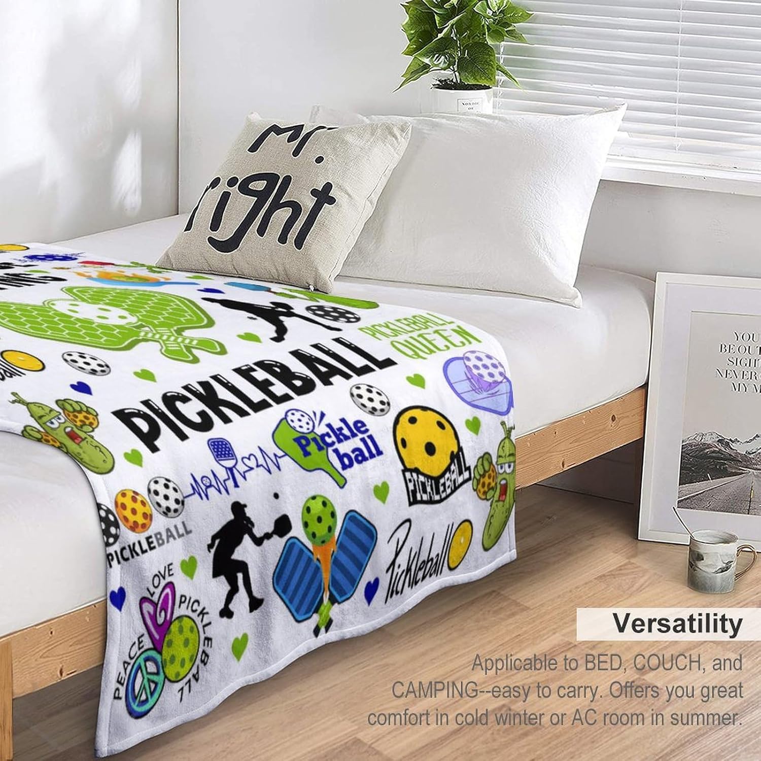 Pickleball Blanket Pickleball Gifts for Women Men Soft Cozy Throw Blanket Gifts for Pickleballs Lovers Players Pickleballs Accessories Gift for Women 50"X40" - Image 4