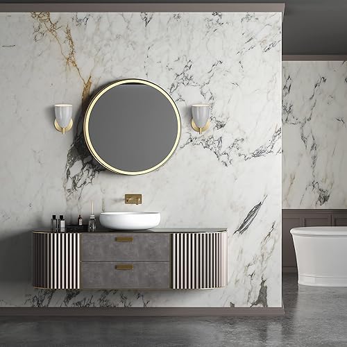 Miniatura 4 de DESIGNERS FOUNTAIN Biba D287M-WS-BG - Aplique de pared (8.0 in), color dorado cepillado