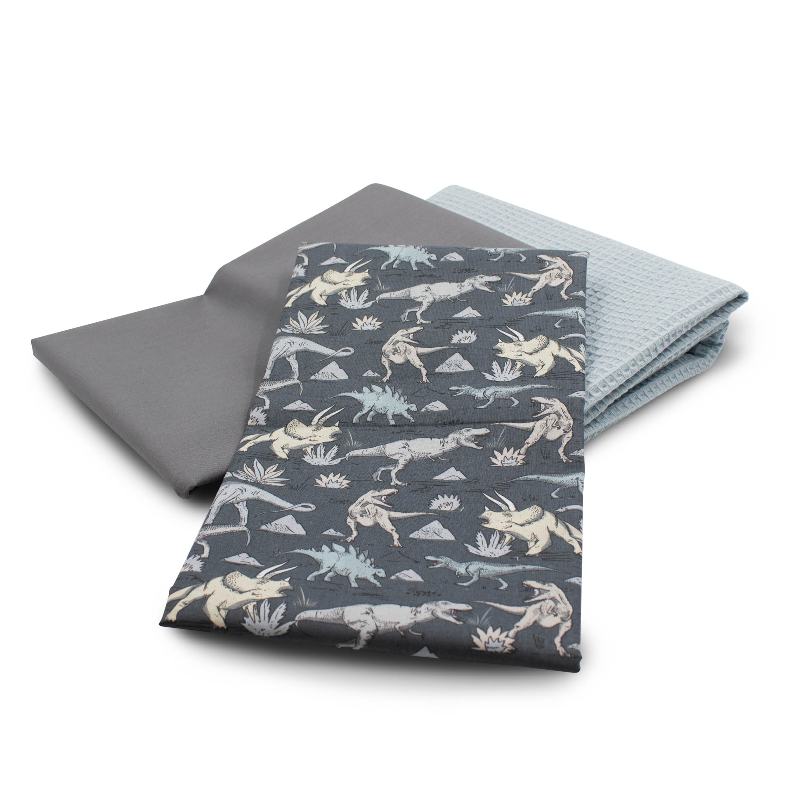 VmG-Store Waffle Pique + Cotton Fabric Set, 100% Cotton, Solid Pattern, Animal, Fabric Set, Dinosaurs, Dino Set85 - Image 2