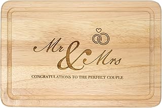 That's Nice That Personalised Mr & Mrs Chopping Board - Custom Cutting Board Or Wooden Chopping Boards For Kitchens - Ideal Mr And Mrs Gifts - Wedding Gifts For Bride And Groom