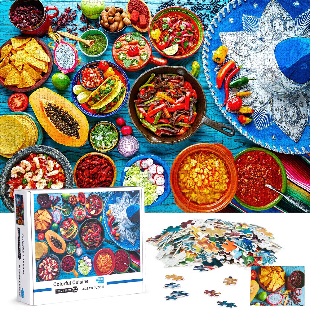 Pantula 1000 Piece Puzzles for Adults - Jigsaw Puzzles - Colorful Cuisine Puzzle Game Artwork for Adults Teens Family