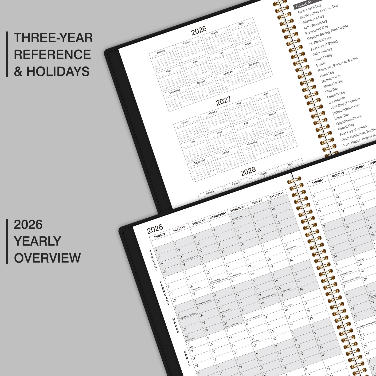 6.5x8.5 Monhtly Planner 2026 Spiral Softcover Calendar Planner – POPRUN