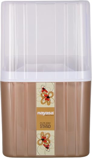 Nayasa Plastic Castle Cutlery Stand | Big | Utensils Holder with Compartments &amp; Drip Tray | Spoon, Fork, Knife &amp; Chopstick...