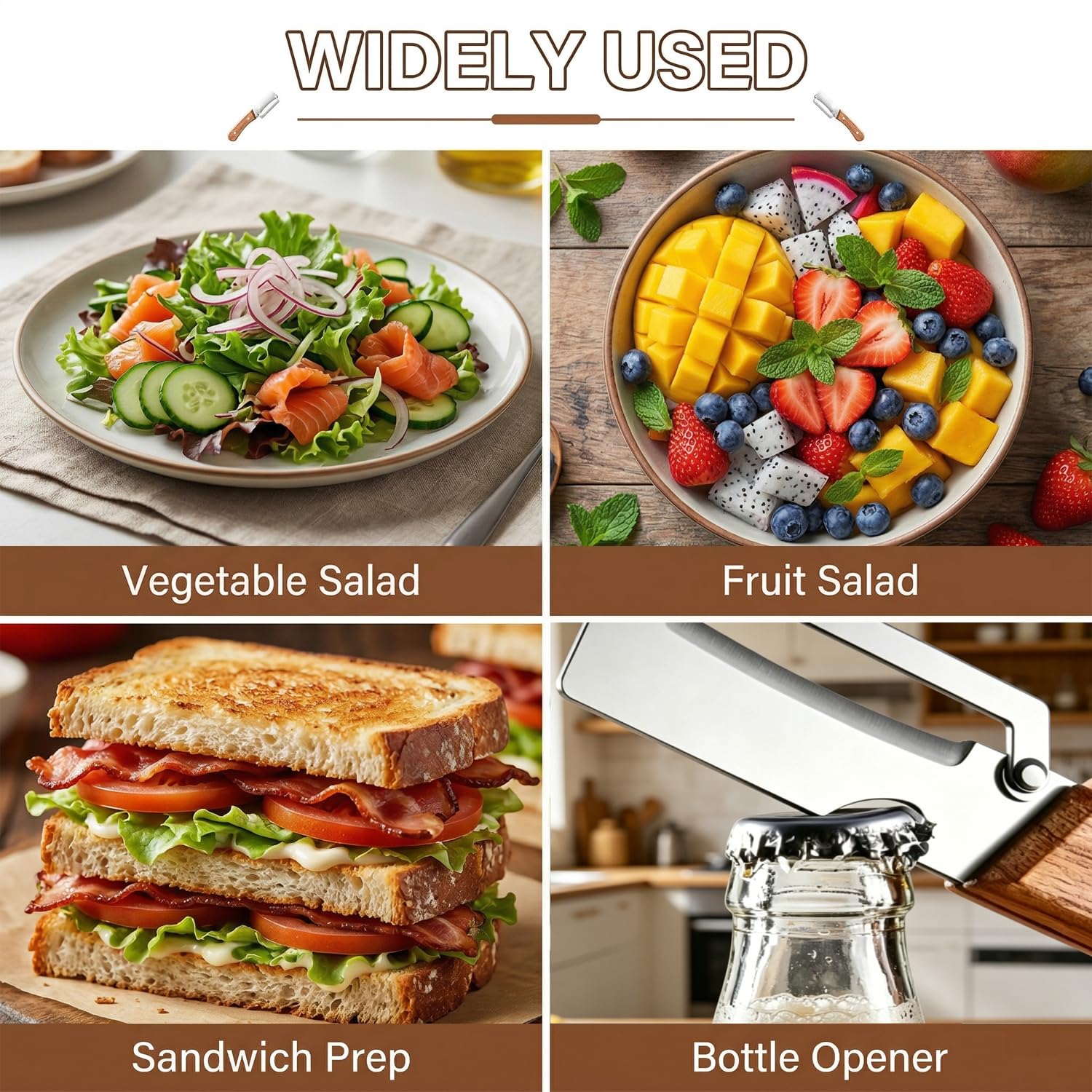 MultiFunctional Vegetable Peeler for Kitchen, Vegetable Peeler with Wooden Handle and Bottle Opener, 2-in-1 Stainless Steel Kitchen Peelers for Fruit Veggie Apple Potato Pumpkin Papaya(1PCS) — view 7