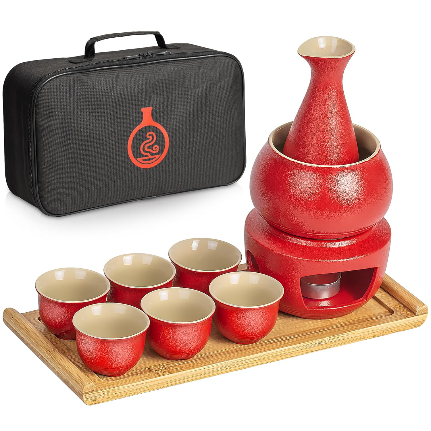 Japanese Sake Set with Warmer 11 pc 6 Sake Cups Sake