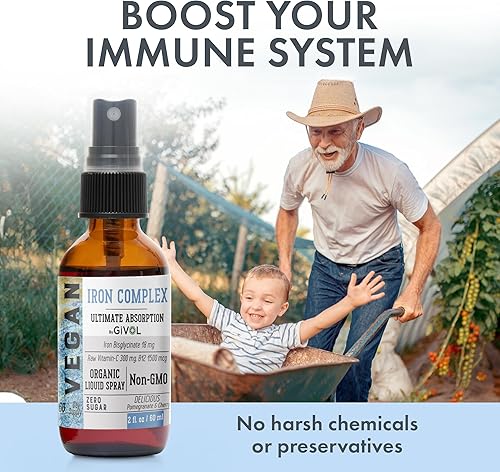 Miniatura 4 de Iron Supplement - 18mg Bisglycinate Complex with Vitamin C & B12 for Energy & Immunity Boost, Vegan Liquid Spray, Optimal Absorption - Non-GMO,