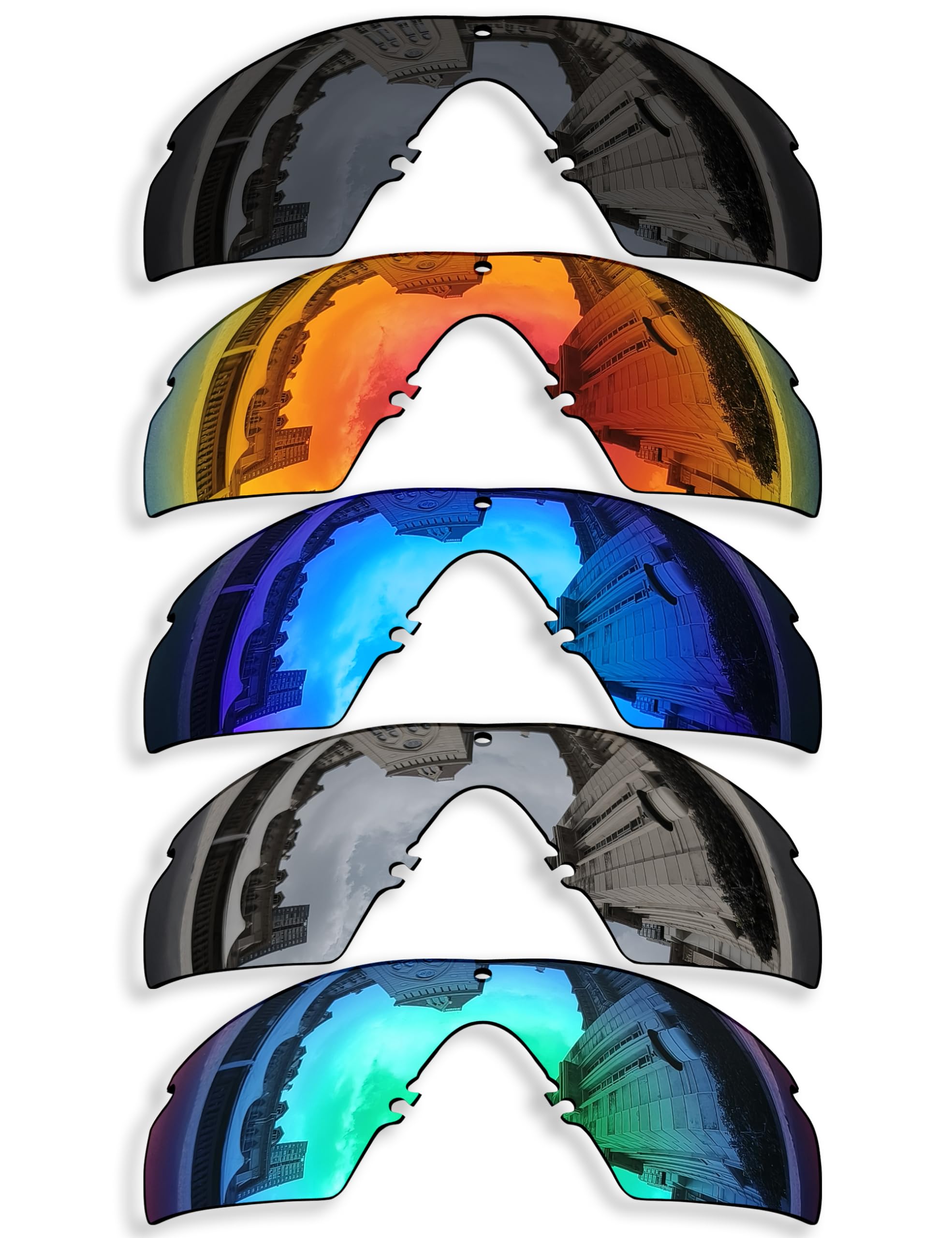 5 Pieces Polarized Replacement Lenses for Oakley Si Ballistic M Frame 2.0 Sunglasses, Anti-Scratch and Impact Resistant