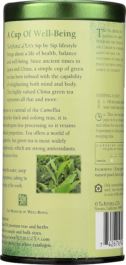Té Verde Durazno Jengibre 50 Saquitos miniatura 4