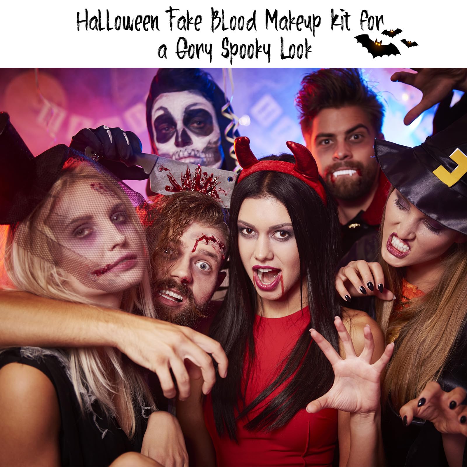 Sangre Falsa Para Halloween 3 Piezas Con Esponja | Maquillaje Realista Lavable | Ideal Para Zombis, Vampiros Y Heridas FX | Kit Profesional De Efectos Especiales