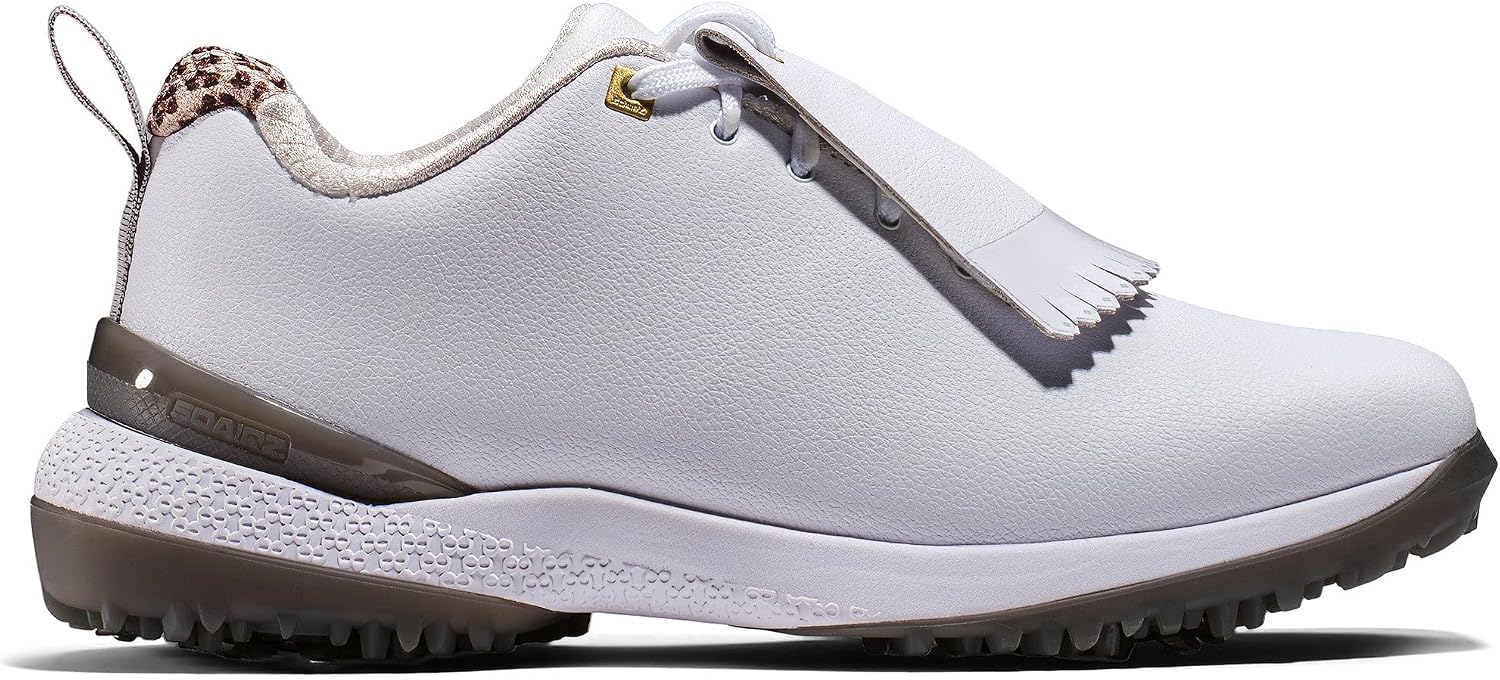SQAIRZ Ultra Tour-Lite Womens Spiked Golf Shoes Waterproof | Lightweight Performance Golf Shoes for Women with Wide Toe Box | Athletic Microfiber Golf Shoes with Replaceable Softspikes