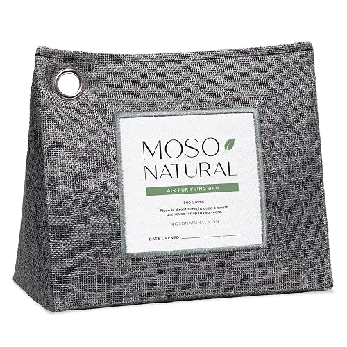 Moso Natural Air Purifying Bag 600g, Premium Charcoal Odor Absorber for Large Spaces