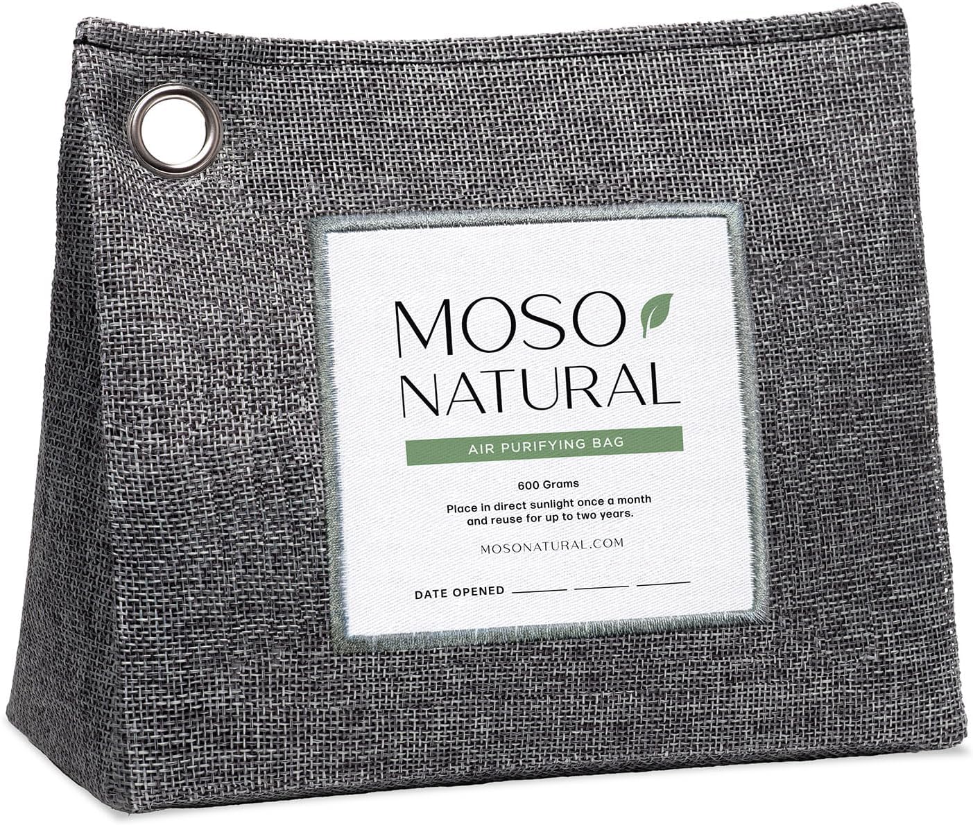 A reusable Moso Natural Air Purifying Bag made of charcoal