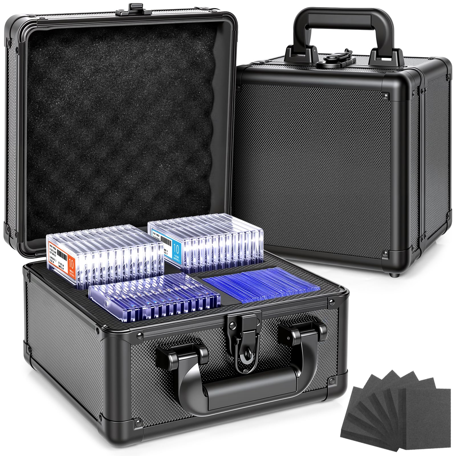 MnnktClair Graded Card Storage Box, Top Loader Boxes, Sports Trading Card Storage Case, Slab PSA/GMA/CSG/SGC/HGA Magnetic Holder, Baseball Football Card Case, Holds 300+ Cards