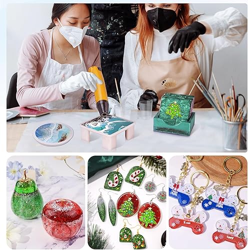 Miniatura 6 de LET'S RESIN Kit de resina transparente de 16 onzas con pistola de calor, resina epoxi de cristal prémium con pasta de pigmento blanco, kit de