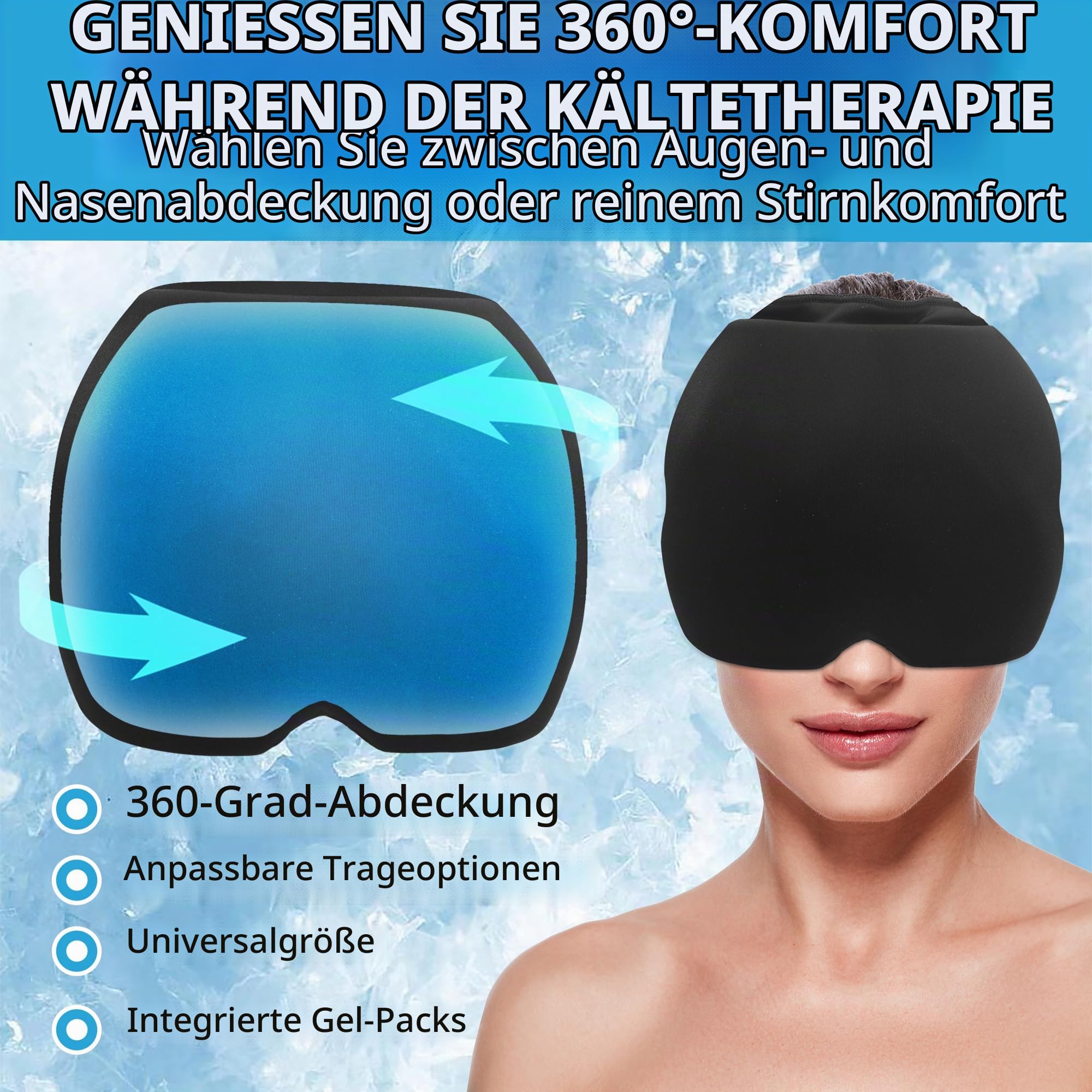 Kältetherapie-Set von Tilcare - Wiederverwendbare Gel-Fußkühlpackungen, Kältekappe und Eis-Handschuhe für Chemotherapie-Neuropathie - Chemo-Pflegepaket für Frauen & Männer