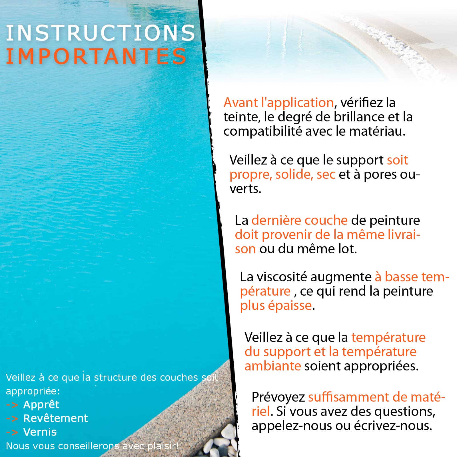 BEKATEQ LS-405 Peinture piscine 2K PUR 2,5kg Gris argent I Peinture brillante pour piscines en fibre de verre, PRV, polyester, béton, fer, acier I Peinture polyuréthane pour l'intérieur & l'extérieur
